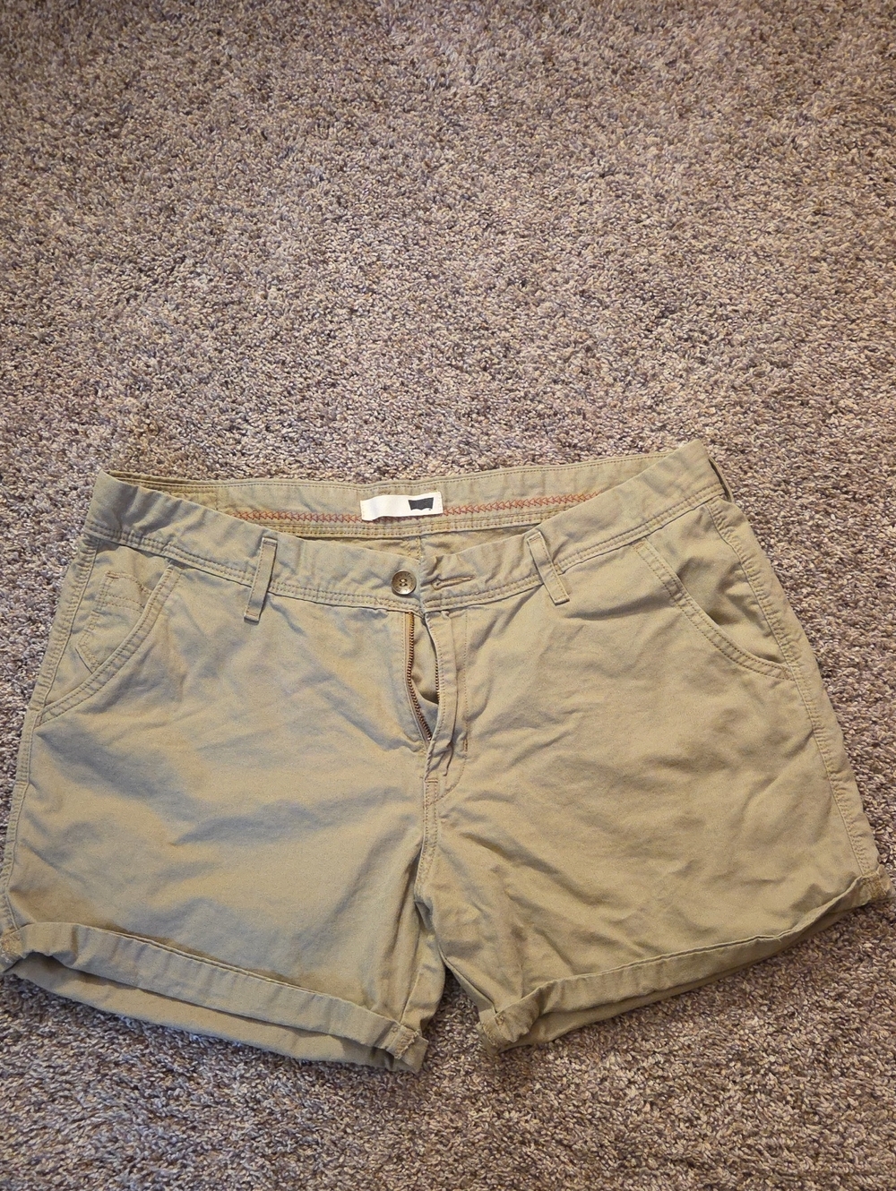 Women’s Levi's Roll-Hem Shorts - Khaki Women's 12-14